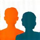 두 사람이 마주앉아 대화하는 모습을 상징하는 아이콘.